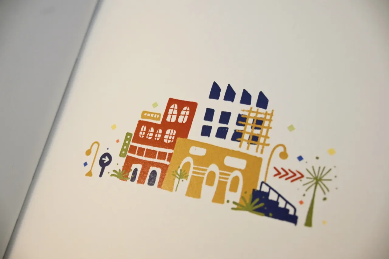 a minimal illustration of a vibrant city in the zine 'spectrum'